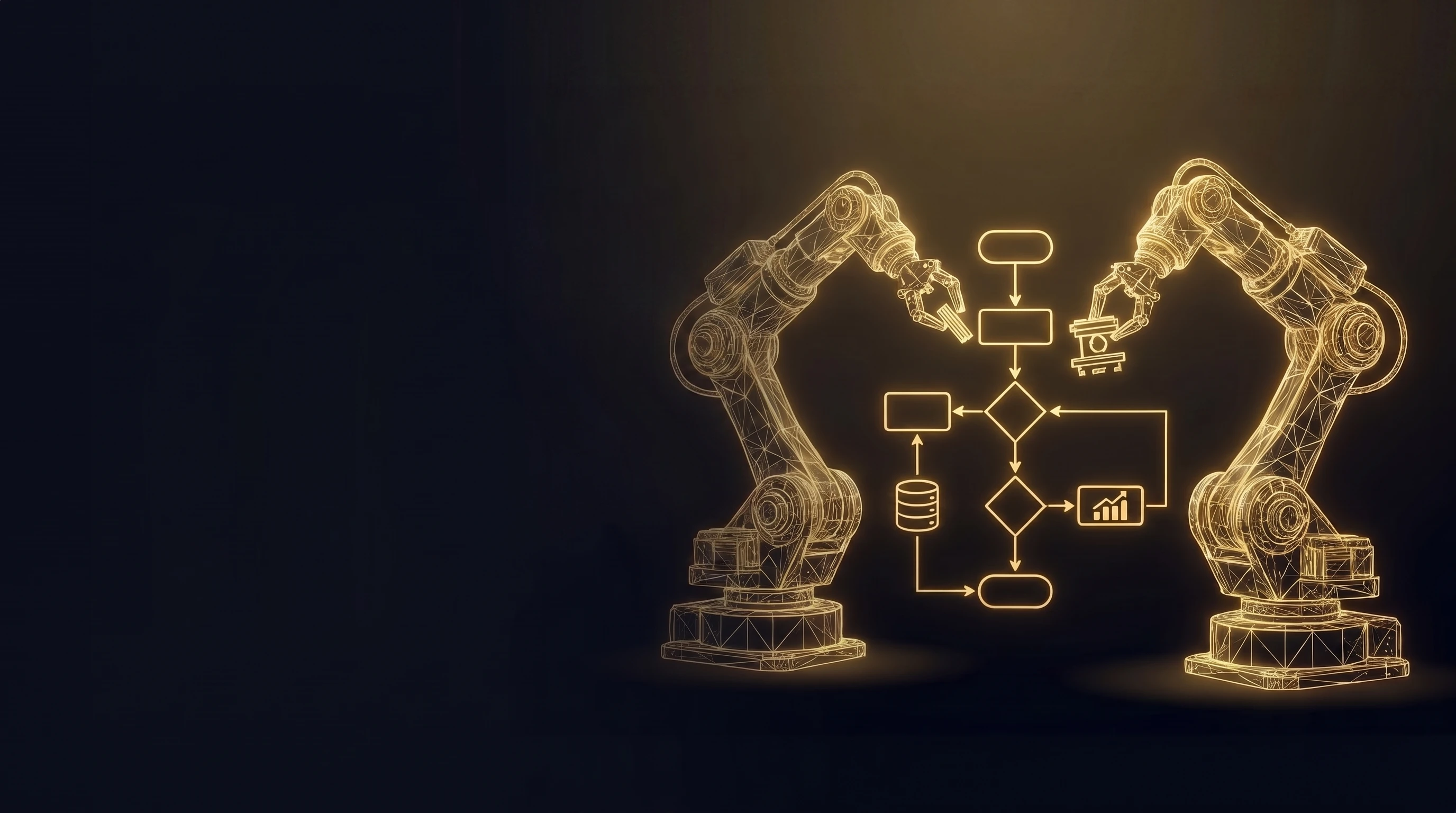 A golden bird over a glowing wireframe city